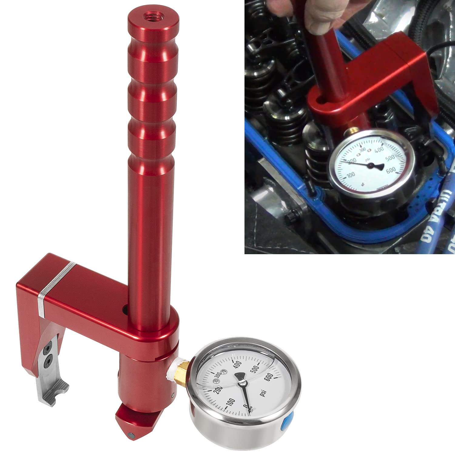 Photo 1 of PC-100 Universal Valve Seat Pressure Tester Checker Adjustable On-Head Valve Spring Pressure Tester Gauge - 0-600 PSI
