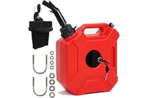 5L/1.3 Gallon Utility Jug Storage Cans Spare Emergency Backup Tanks with Mounting Bracket Filling Spout for Motorcycle SUV Ca