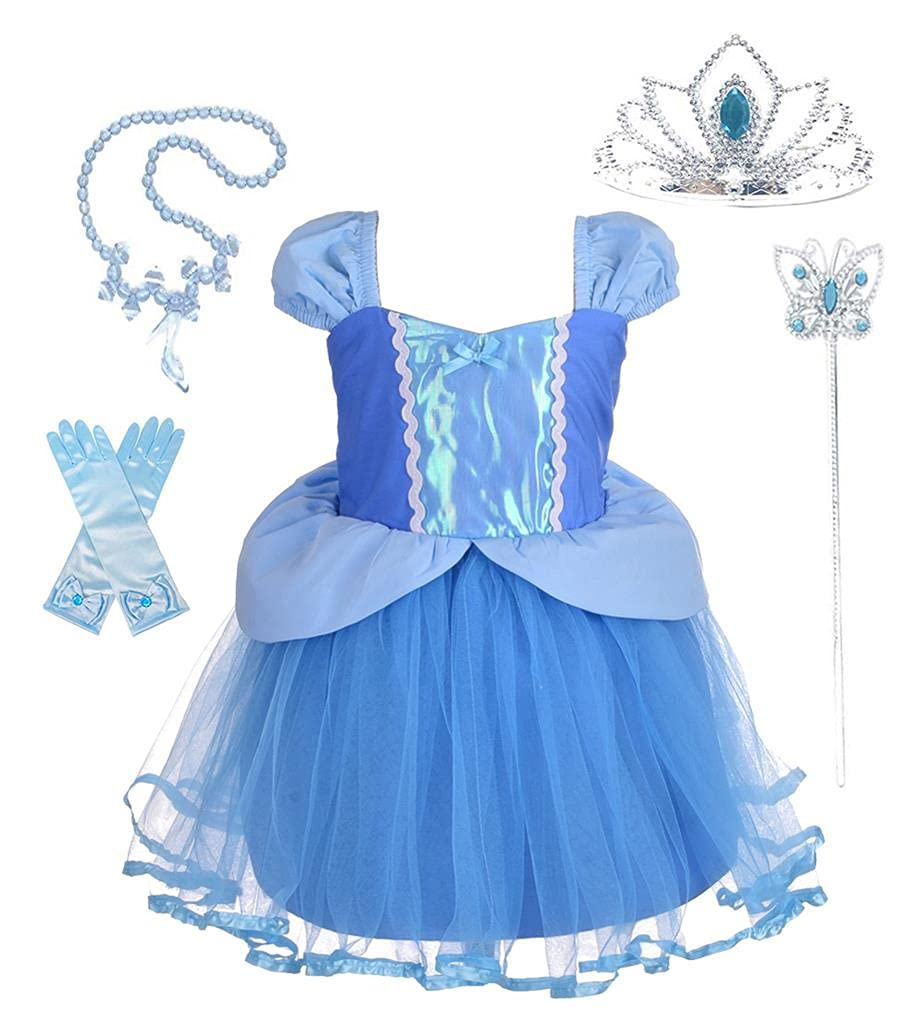 Lito Angels Princess Cinderella Fancy Dress Up Costume for Baby Girls Birthday Party Tulle Skirt with Accessories Age 3-6 Months 107 (Tag Number 60)