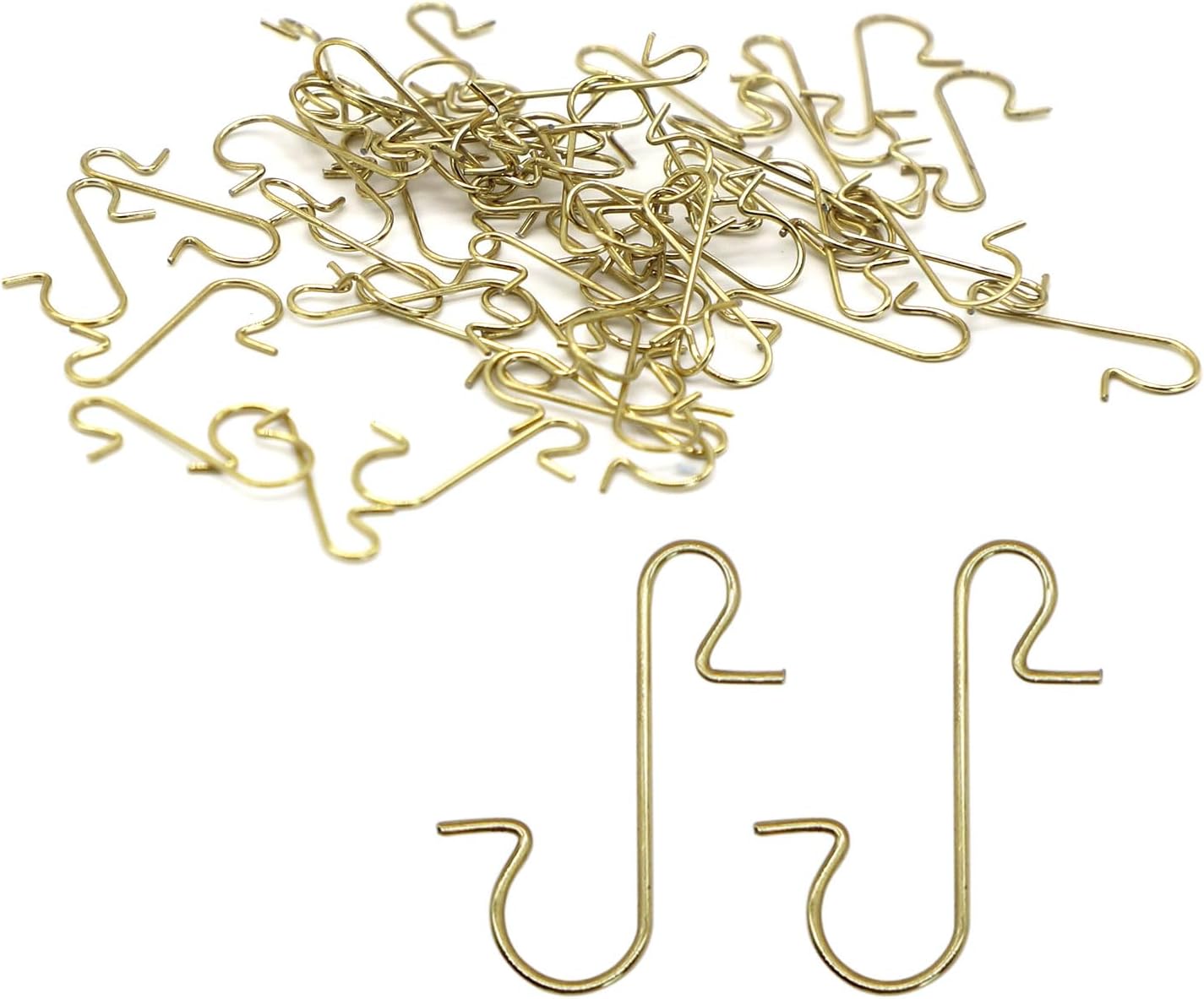 Ornament Hooks - Dohia Christmas Ornament Hooks Metal Wire Hooks Ornament Hangers Xmas Tree Ornaments Hanger Hooks for Christmas Tree Hanging Decoration D1-SDSZSPGG (Gold)