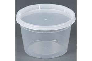 TRIPAK Food Storage Containers 16 oz Plastic Deli Containers with Lids, Soup, Meal Prep Containers | BPA Free | Stackable | Leakproof | Microwave/Dishwasher/Freezer Safe