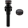 KENES Oil Rubbed Bronze Pop Up Sink Drain, Bathroom Vessel Lavatory Vanity Faucet Sink Drain Stopper, Sink Drain Assembly with Overflow Anti Clog Pop Up Drain