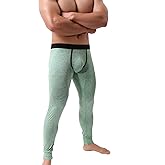 KAMUON Men’s Low Rise Pouch Underwear Pants Long Johns Thermal Bottoms Leggings