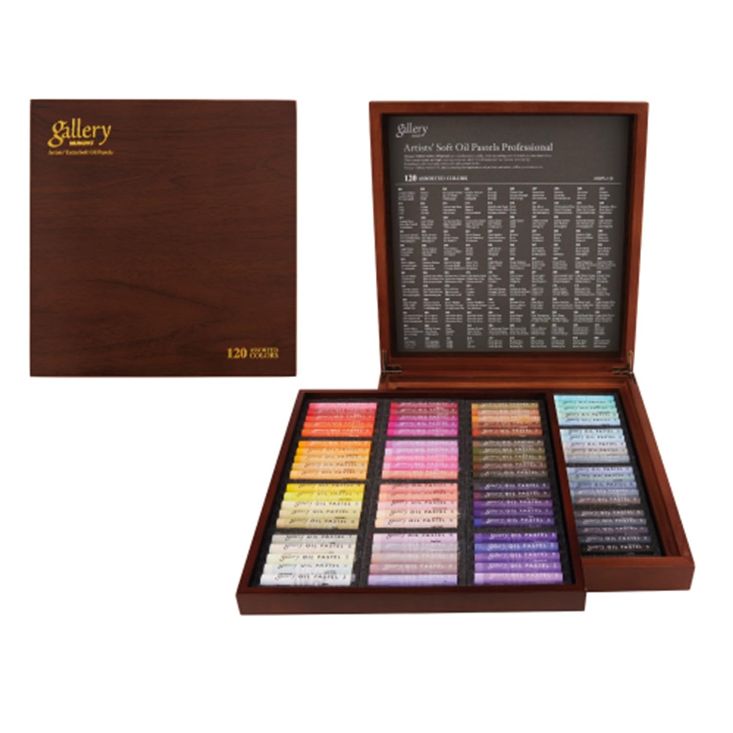 Mungyo Gallery Soft Oil Pastels Wood Box Set of 120 - Assorted Colors (MOPV-120W)