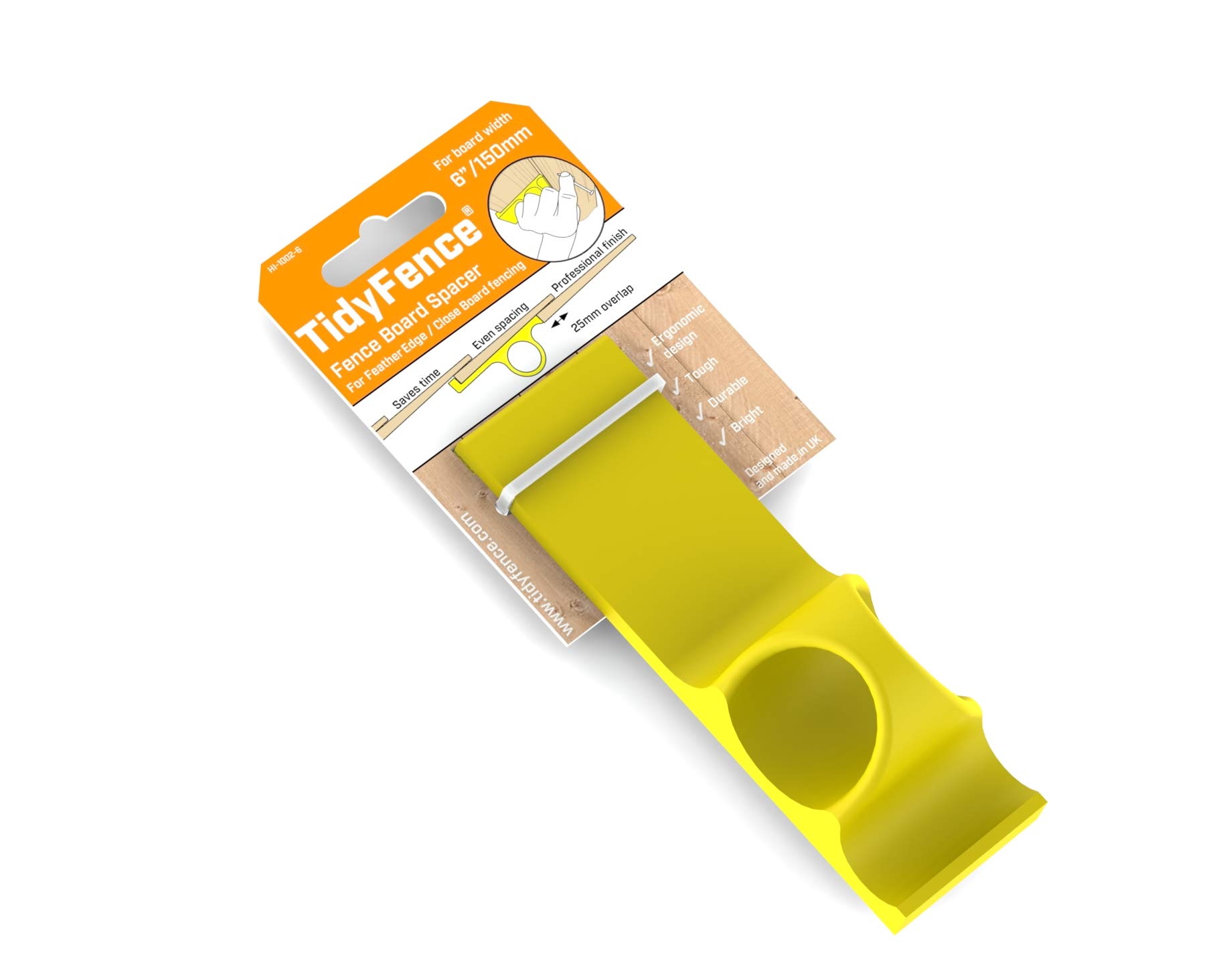 TidyFence - Professional Standard Fence Board Spacer for Feather Edge Boards and Close Board Fence Construction (for 6" (150mm) Board Width) — image 1