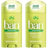 Ban Anti-Perspirant Deodorant Invisible Solid Unscented 2.60 oz (2 pack)