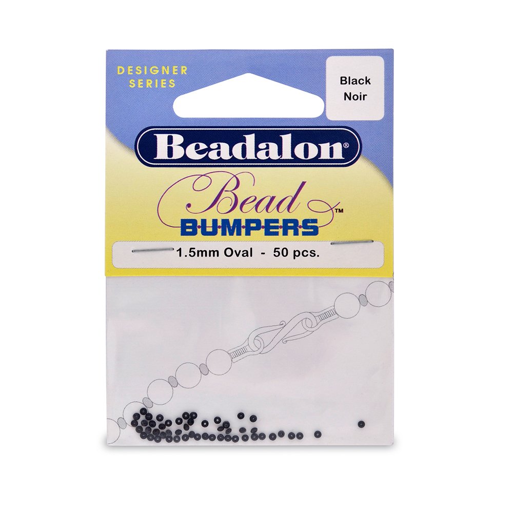 Beadalon Bead Bumpers 1.5mm 50/Pkg-Black, Other, Multicoloured, 2.17 x 8.32 x 10.81 cm