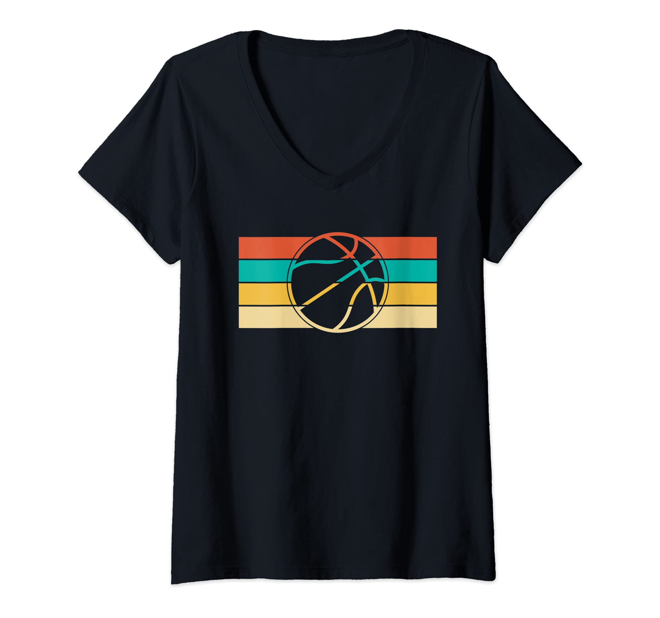 Womens Retro Basketball Hoops Streetball - Vintage Basketball V-Neck T-Shirt