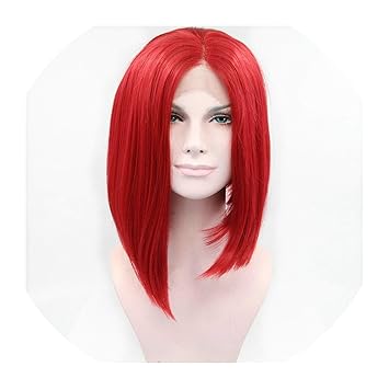 Amazon Com Natural Hairline Fire Red Wig Hair Straight Synthetic