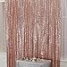 Poise3EHome 8FT x 8FT Sequin Photography Backdrop Curtain for Party Decoration, Rose Gold