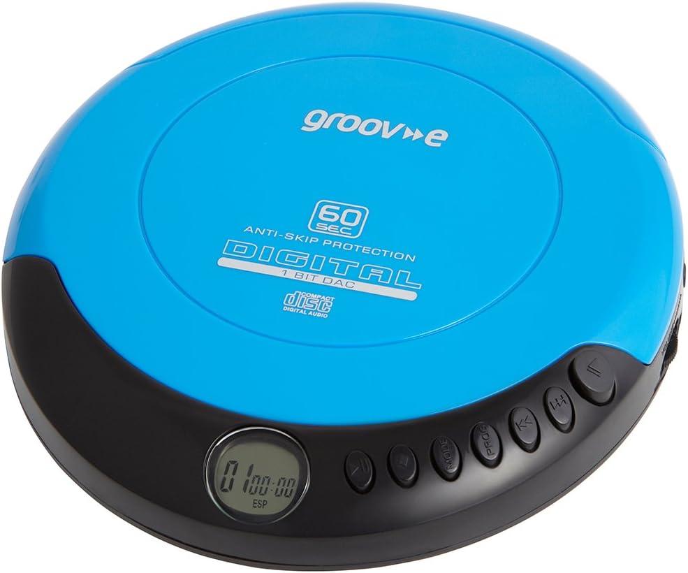 Groov-e RETRO Compact CD Player Portable Anti-Skip Programmable Micro-USB