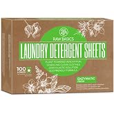 Laundry Detergent Sheets - Fresh Scent - Zero Waste, Plastic Free Natural Soap - Travel Size Essentials for Washing Clothes, 100 Loads