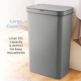 Tower T838005G Sensor Bin 50L Grey Battery-Operated Retainer Ring view 4