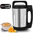 Potlimepan 2L Multifunctional Soup Maker with LCD Control Panel, Stainless Steel Electric Machine, 2-6 Servings, Smart Living for Home Use (Black)