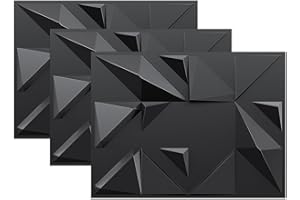 Wodaue 48 Pack 3D Wall Panels, 15.7" x 11.8" PVC Waterproof Wall Panel Geometric Textured Interior Decor Wall Tiles for Living Room Bedroom Hotel Office, Coving 62 Sq.Ft (Adhesive not Included)