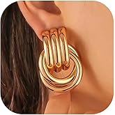 Chunky Knot Earrings for Women Gold Silver Statement Drop Dangle Earrings Fashion Jewelry Christmas Gifts