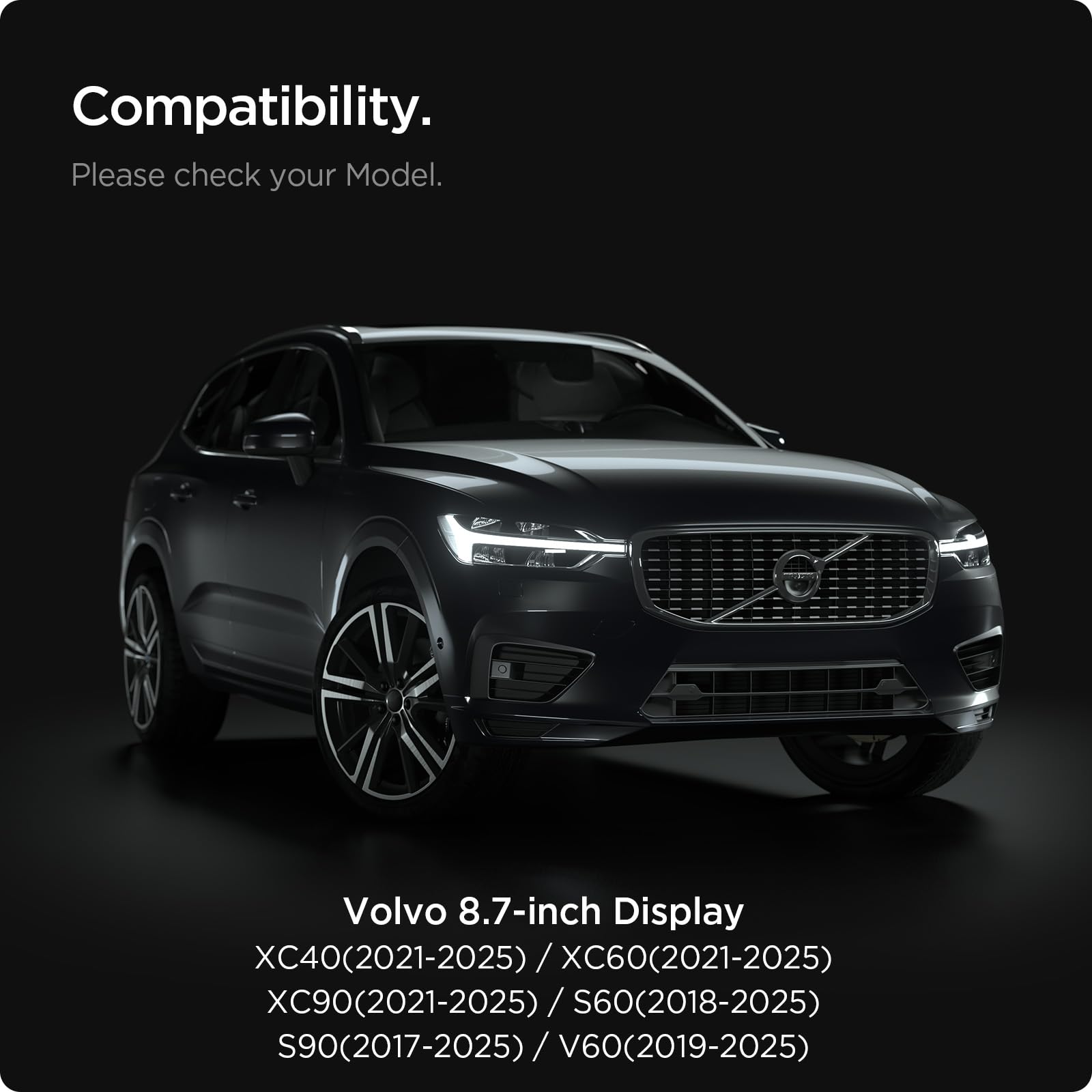 Spigen Tempered Glass Screen Protector [GlasTR Slim] designed for Volvo XC40, 60, 90 (2025-2021), S60, 90 (2025-2018), V60, 90 (2025-2019), EX 40 9 inch Dashboard Touchscreen - Matte/Anti Fingerprint