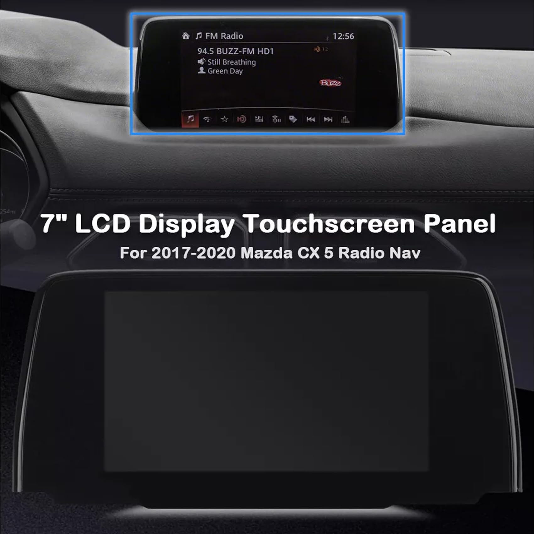 Condition photo showing New/Like New for 7'' lcd display touch screen assembly compatible with mazda cx-5 2017-2020 replacement for tm070rdhp