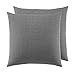 Laura Ashley - Euro Shams, 100% Smooth Cotton with Zipper Closure, Throw Pillow Cover for Bed or Couch, Oeko-Tex Certified, Set of 2 (Amberley Black, 26