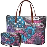 Salabomia Womens Handbag with Matching Wallet, Large Top Handle Purse Shoulder Tote Bag with PU Clutch Wallet Purse…