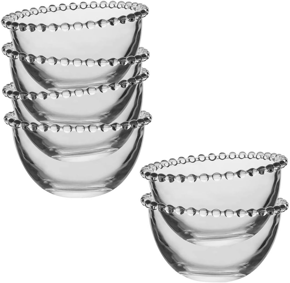 Glass Dessert Bowls Set of 6 Beaded Edge Glassware Bowls Amazon.co