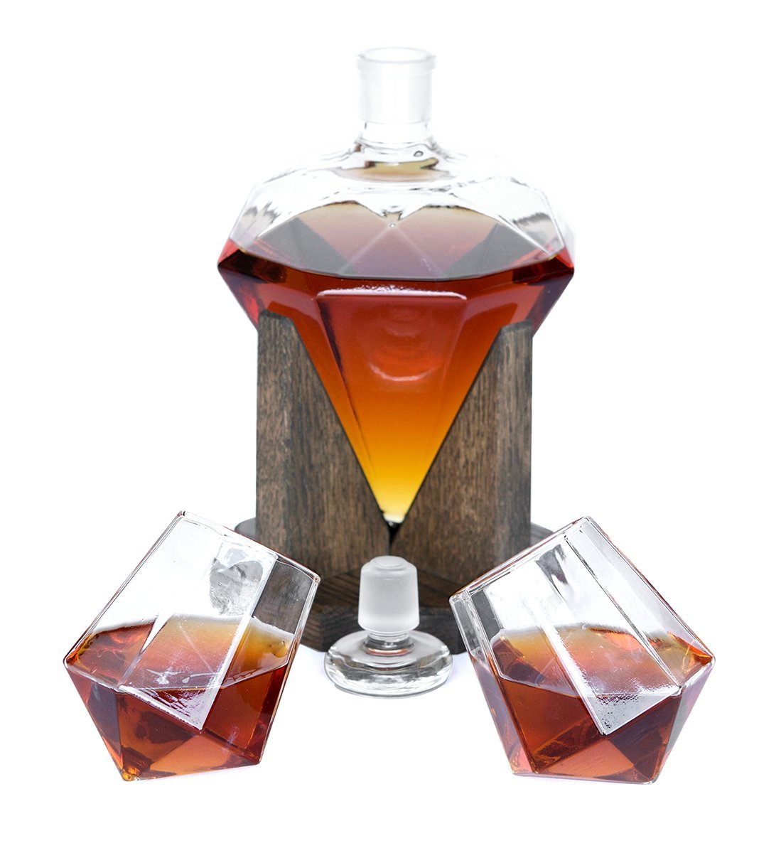 Whiskey Decanter Newlywed Gift Diamond Decanters for Alcohol, Rum