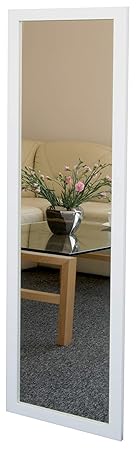 Türhängespiegel Weiß 1258x358 mm zeitlos eleganter MDF Rahmen von B.D.Art
