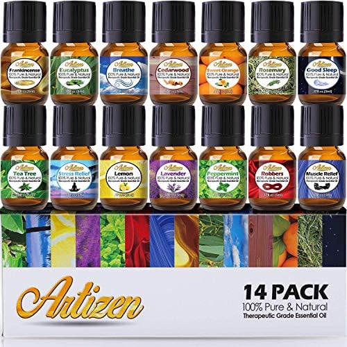 Artizen Aromatherapy Top 14 Essential Oil Set (100% Pure & Natural) Therapeutic Grade Essential Oils - All Of Our Most Popular Scents And Best Essential Oil Blends