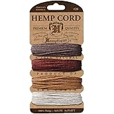 Hemptique Hemp Cord 4 Color Cards - Made with Love - Crafter’s No. 1 Choice – Eco Friendly – Plant Hanger - Scrapbooking – Gardening – Macramé – Home Décor (Bronze Pack)