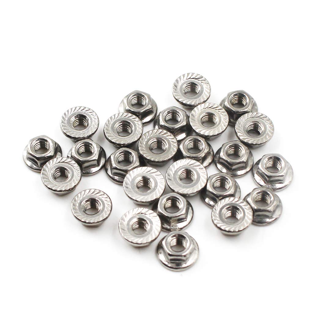 304 Stainless Steel Metric M10 Flange Nuts 10mm Hex Nut-25 Pack