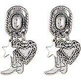 Western Cowgirl Earrings for Women Cowboy Hat Boot Drop Earrings Turquoise Boot Cactus Star Heart Earring Country Western Jewelry Gift