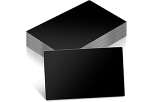 lyforx 100pcs Black Metal Business Cards Alloy Metal Business Card Blanks for Laser Engraving Customer DIY Cards (Glossy Black & Matte Black)