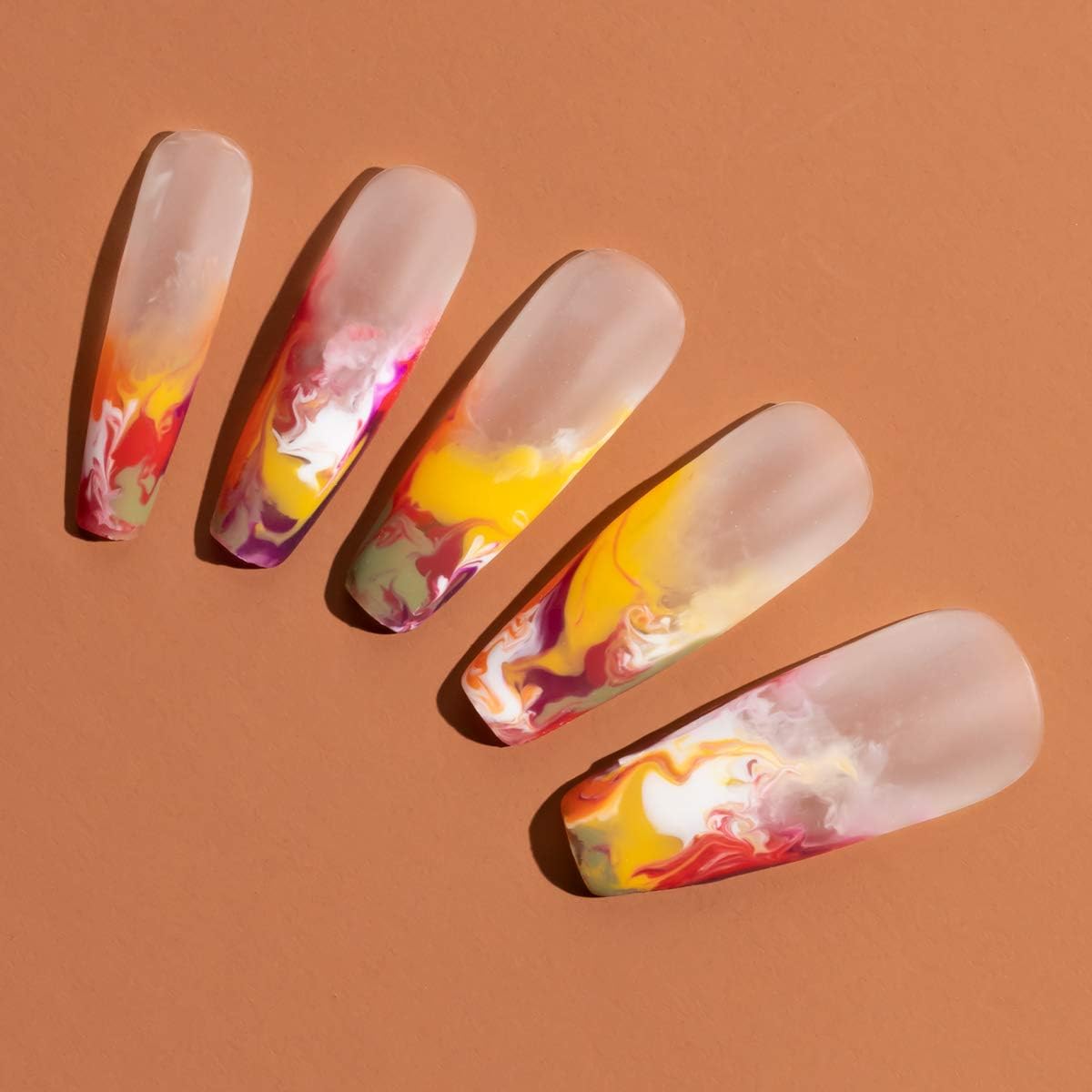 Beetles Gel Polish Set, Sunset Leaves Set Orange Green Nail Polish Kit Winter Nail Gel Polish Soak Off Nail Art Lamp LED Cured, 7.3ml Each Bottle: Health & Personal Care