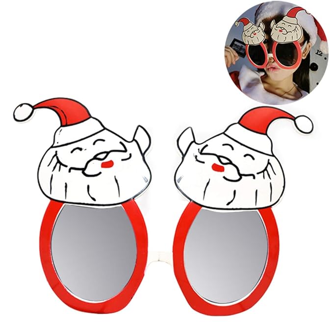 Zoylink Weihnachtsgläser Party Favors Gläser Weihnachtsmann Muster Brille für Weihnachten