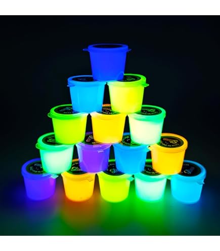 Amazon.com: 15 Pack Glow in The Dark Slime, Crystal Galaxy Slime