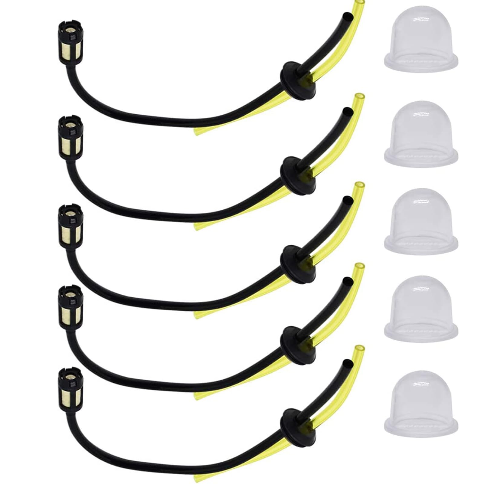 5 Pcs Strimmer Fuel Pipe, Universal Hose Grass Trimmer Line for Lawnmower Strimmer Brush Cutter Garden Machine Fitting Chainsaw Replacement Parts