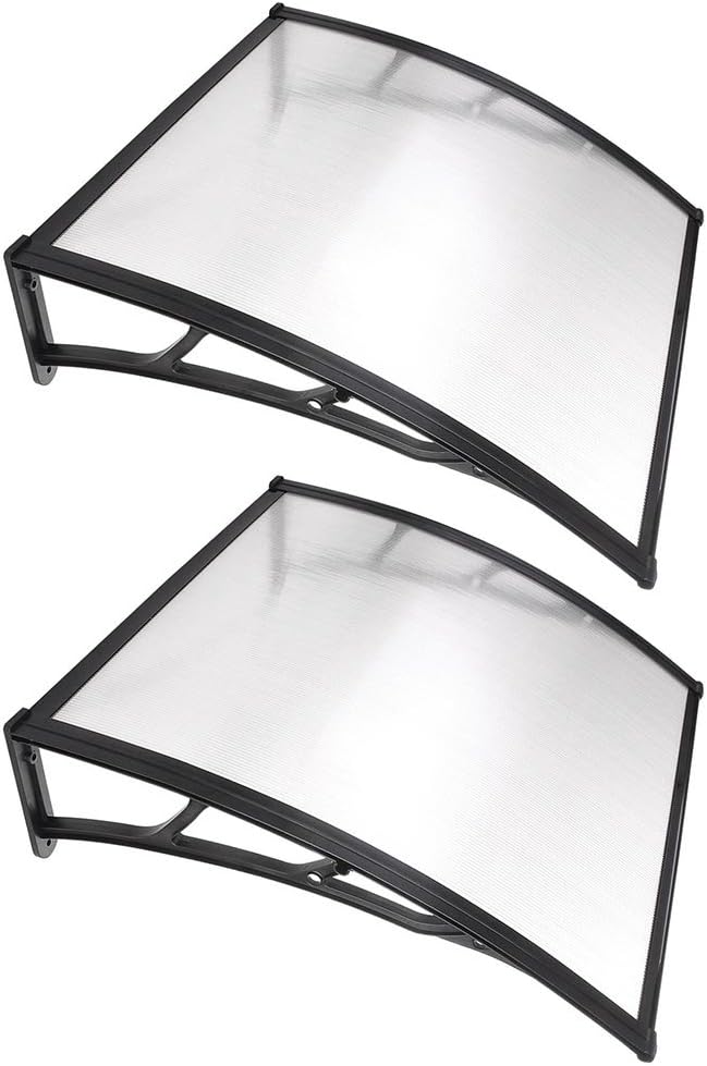 Amazon Com Yescom 2 Sets 39 X39 Outdoor Clear Door Window Awning Patio Cover Rain Protection One Piece Polycarbonate Hollow Sheet Home Improvement