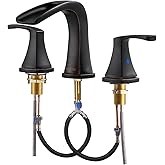 PARLOS 2-Handle Widespread Waterfall Roman Bathtub Faucet Tub Filler with Valve, Oil Rubbed Bronze, 1434203