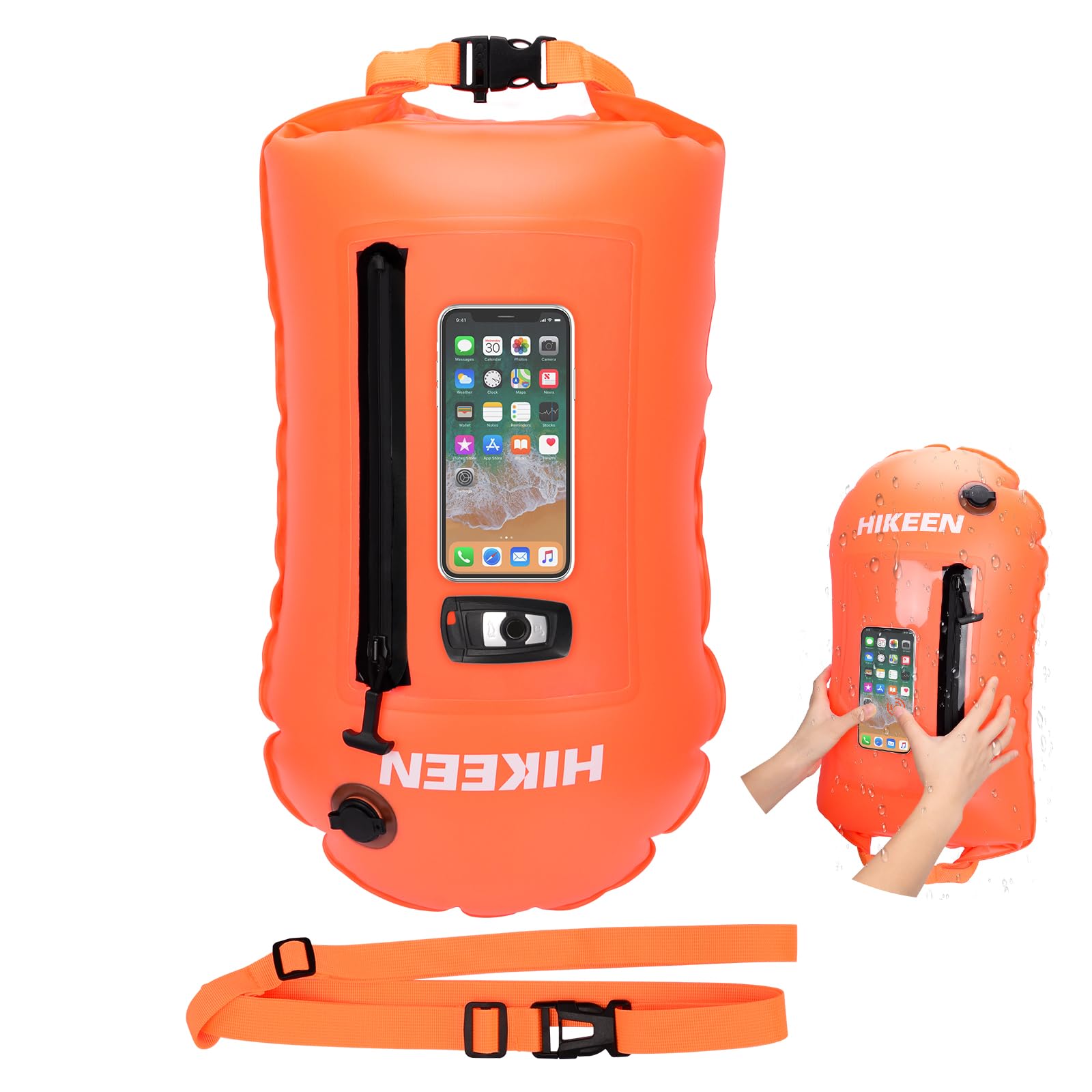 BOOSTEADY 20L Swim Buoy with Dry Bag,Fully Waterproof Phone Touchscreen Large Storage Space,Tow Floats for Open Water Swimming for Swimmers,Triathletes, Kayaking Wild Swimming Accessories