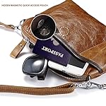 Lecxci Small Women’s Soft Vintage Leather Crossbody Travel Smartphone Bag Wristlets Clutch Wallet Purse