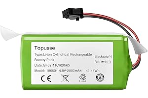 TOPUSSE 14.4V 2800mAh Li-ion Replacement Pa04 Battery Compatible with Ecovacs Deebot Vacuum N79 N79S DN622 & Eufy RoboVac 11S, 11S MAX, RoboVac 15C 30C MAX 25C G10 G20 G30 G40G