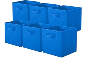 ShellKingdom Storage Bins, Foldable Fabric Storage Cubes And Cloth Storage Organizer Drawer For Closet And Toys, 6 Pack (Roya