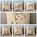 Cartoon Style Lovely Cat Chi's Sweet Home Crooked Neck and Smile Chi's Throw Pillow Case Decor Cushion Covers Square 1818 Inch Beige Cotton Blend Linen