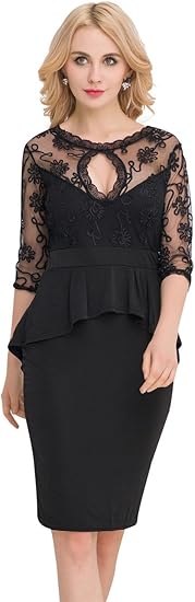 Ohyeah オーイェー レディーズ ワンピース タイト ミニ ドレス 大きいサイズ Ol 結婚式 演奏会 披露宴 パーティー お呼ばれ 通勤 パーティードレス 通販 Amazon