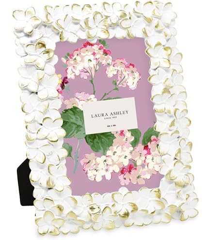 Amazon.com - Laura Ashley 4x6 White & Gold Ornate Textured Hand