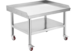 36×28 Inch Commercial Grill Stand, Stainless Steel Heavy Duty Equipment Table with 1000 LB Capacity, Adjustable Leveling Legs