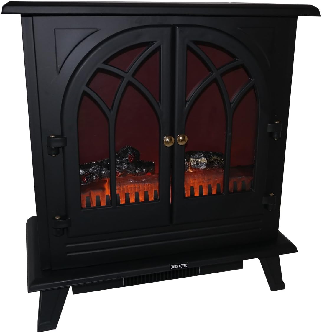 Electric Heater Black Exclusive 2Kw Stove Fireplace Wood Burning Effect