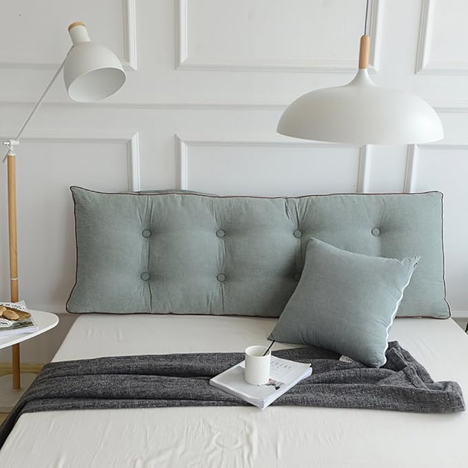 Gewaschener Baumwolle Bett Kopfpolster, Kissen Sofa Soft Bag Tatami Double Lange Kissen Betthaupt Zurück Taille-B 120x50cm(47