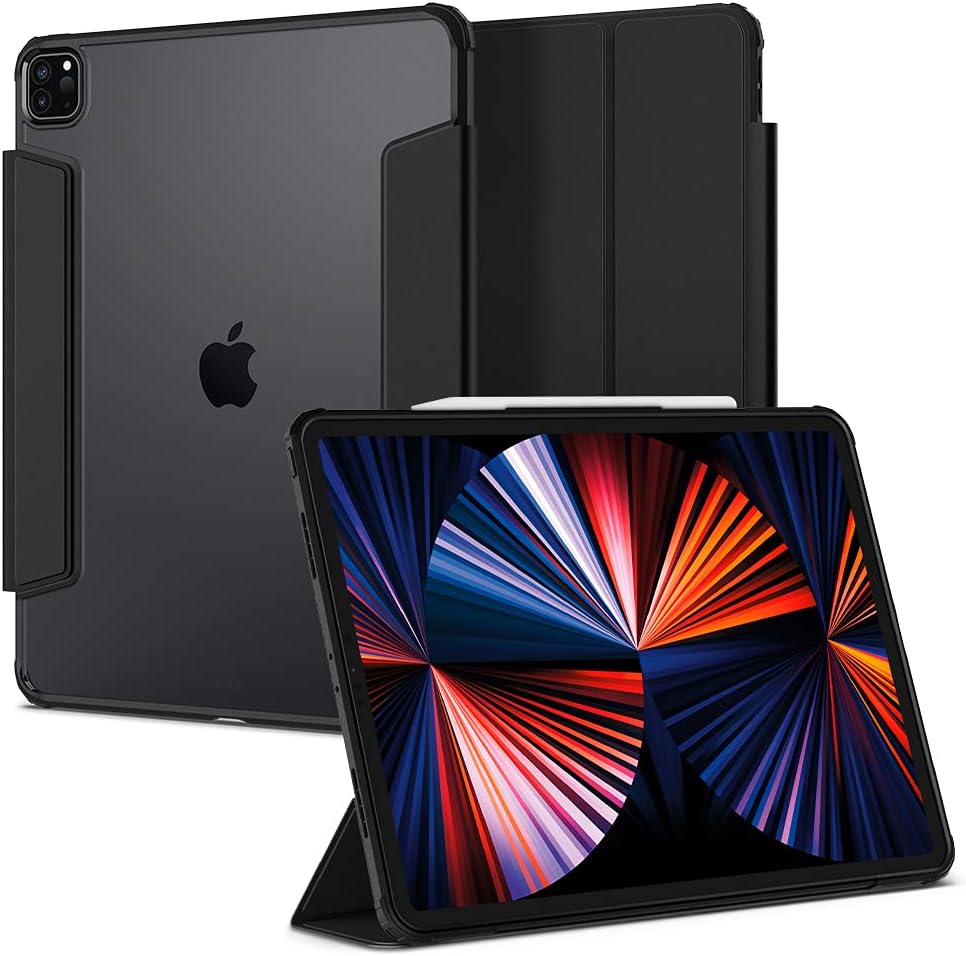 Spigen Ultra Hybrid Pro Designed for iPad Pro 12.9 inch Case 2021 5th Generation with Pencil Holder - Black