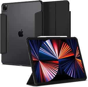 Spigen Ultra Hybrid Pro Designed for iPad Pro 12.9 inch Case 2021 5th Generation with Pencil Holder - Black